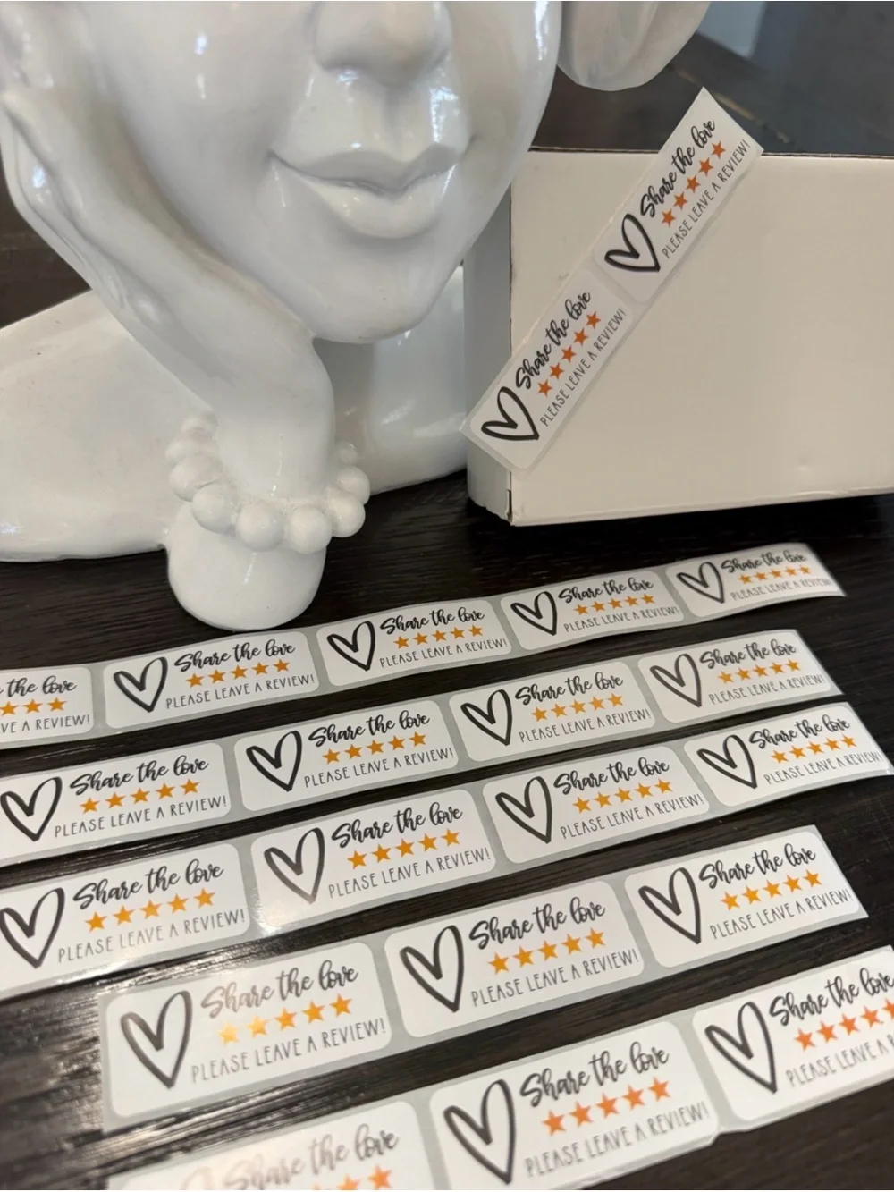 100x business Stickers, Share the Love, please leave a review